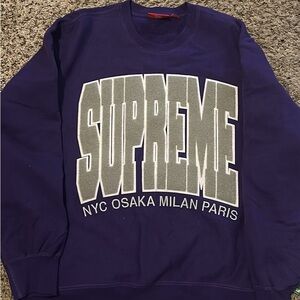 Supreme Purple Crewneck Sweater